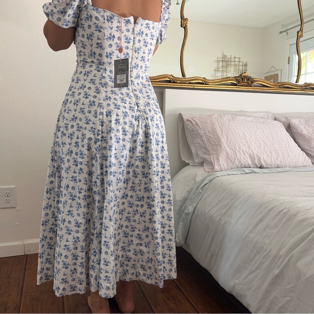 House of CB Blue Floral Midi Dress - Picture 4 of 12